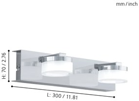 Eglo 96542-LED Dimmelhető fürdőszobai fali lámpa ROMENDO 2xLED/7,2W/ IP44