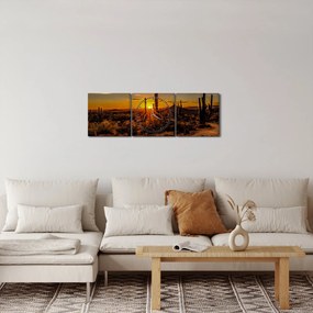Kép - A nap vége az arizonai sivatagban (órával) (90x30 cm)