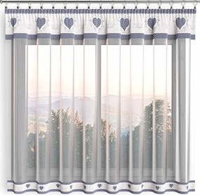 Kész függöny 300x160cm Szívek bézs alapon