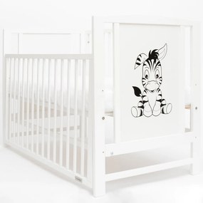 Gyerek kiságy New Baby BEA Zebra leengedhető oldalráccsal fehér