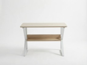 Íróasztal polccal SHAPE 80x40 cm, fehér/dub sonoma