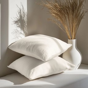 Goldea lenvászon keverék párnahuzat - elefántcsontszín 50 x 50 cm