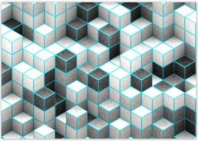 Poszterek 100x70 Kockák türkizkék