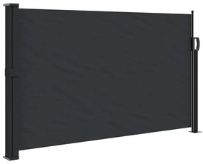 fekete behúzható oldalsó napellenző 120 x 600 cm