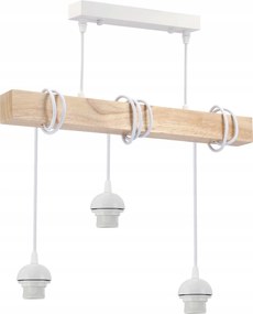 Mennyezeti Led Függő Lámpa Fehér 3xE27 Csillár Fa Állítható Lámpabúra