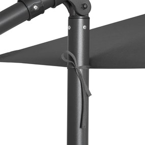 Kerti napernyő napenergiával működő led lámpákka, szürke