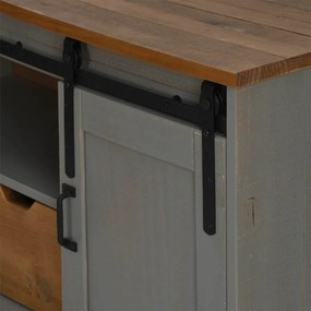 HALDEN szürke tömör fa TV szekrény tolóajtóval 110x40x60 cm