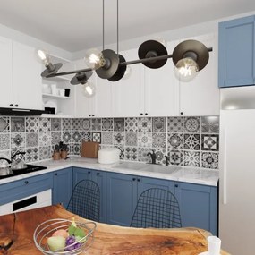 Csillár zsinóron TOKEN 6xE27/15W/230V fekete