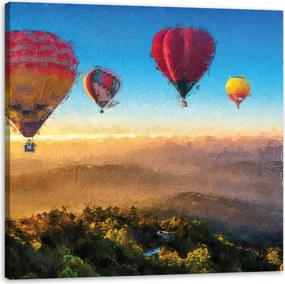 Vászonkép Olajfestmény Forró Levegő Léggömbök 40X40 cm