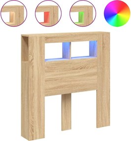 vidaXL sonoma tölgy színű szerelt fa LED-es fejtámla 100x18,5x103,5 cm