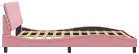 rózsaszín bársony ágykeret matrac nélkül Hanko 160 x 200 cm