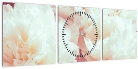 Virágok képe (órával) (90x30 cm)