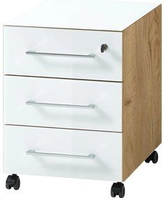 Fehér-natúr színű szekrény tölgyfa dekorral 40x55 cm Monteria – Germania