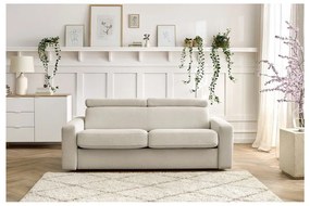 Krémszínű kinyitható kanapé 215 cm Monaco – Bobochic Paris