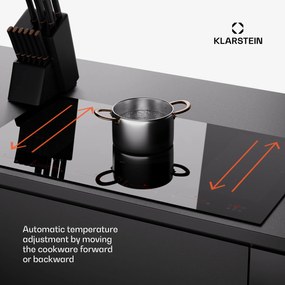 Klarstein Masterzone 90 Flex, indukciós főzőlap, max. 12 600 W, beépített, 5 zóna, 2 Flex zóna, ThermoBoost technológia, Smart Flex