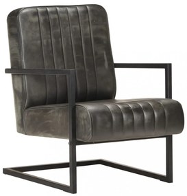 vidaXL kopott szürke valódi bőr szánkótalpas fotel