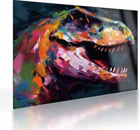 Üveg kép - Dinoszaurusz, festészet (70x50 cm)