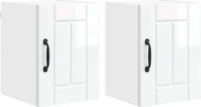 vidaXL Konyhaszekrény 2 pcs Magas Fényű Fehér 30 x 31 x 40 cm Faanyag