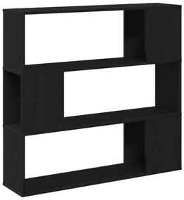 Könyvespolc Fekete Tölgy 100x24x94 cm Műanyag Fa