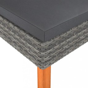 polyrattan és tömör eukaliptuszfa lábzsámoly