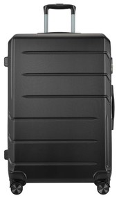 BONTOUR “spinner” nagy duplakerekes gurulós bőrönd, 76x50,5x29,5 cm, fekete