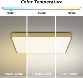 Brilagi-LED dimmelhető mennyezeti lámpatest POOL LED/48W/230V 3000-6000K 50x50 cm arany + távirányító