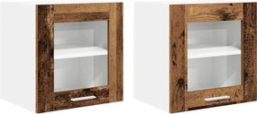 vidaXL Függő szekrény tárolóval 2 pcs Öreg fa 40 x 31 x 40 cm Faanyag