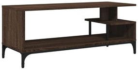 barna tölgy szerelt fa/porszórt acél TV-szekrény 102x40x41 cm