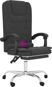 vidaXL fekete műbőr dönthető irodai masszázsszék