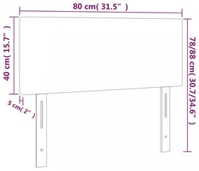 krémszínű szövet LED-es fejtámla 80 x 5 x 78/88 cm