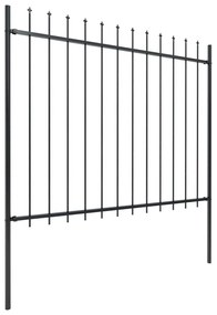 vidaXL fekete acélkerítés lándzsás tetejű 714,5 x 150 cm