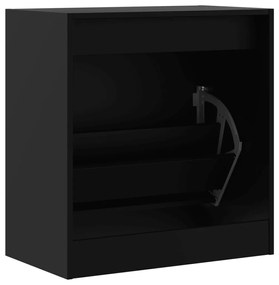 fekete szerelt fa cipőszekrény 60 x 34 x 63,5 cm
