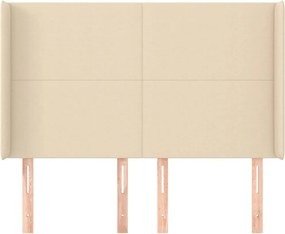 krémszínű szövet fejtámla szárnyakkal 147x16x118/128 cm