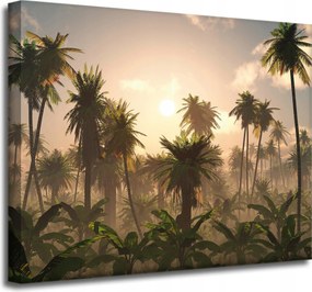 Vászonkép Naplemente Pálmafák Natura 50x40 cm Ajándéknak is tökéletes