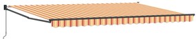 Manuális Behúzható Napellenző Sárga és Narancs 500x300 cm