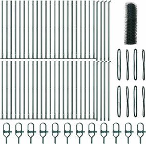 vidaXL Kerítésoszlop Zöld 100 x 0,4 m (36 mm háló) Acél és PVC