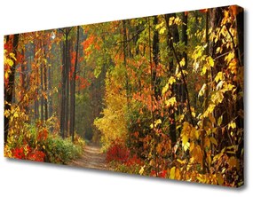 Vászonkép falra Őszi erdő Természetvédelmi 125x50 cm