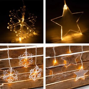 NEXOS Világítófüggöny szett 8 LED meleg fehér 2 db