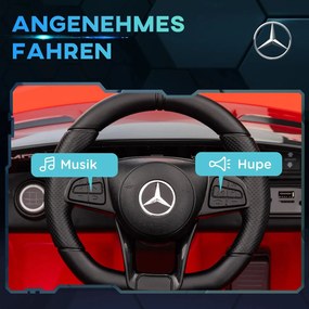 AIYAPLAY Elektromos gyerekautó, Mercedes, 3-5 km/h, távirányító, fények és zene, piros