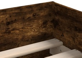 füstös tölgy színű műfa ágykeret fiókokkal 100 x 200 cm