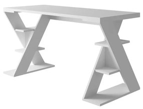 Íróasztal, fehér, polccal - EVENTAIL
