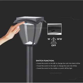 LED Napelemes lámpa LED/2W/230V 93 cm 3000/6000K IP65 2200 mAh