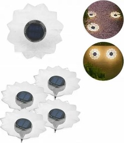 LED-es napelemes kerti lámpa lótuszvirág 4 db-os szett