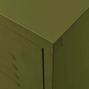 olívazöld acél TV-szekrény 105 x 35 x 50 cm
