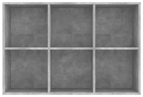 betonszürke szerelt fa könyv-/tálalószekrény 66x30x98 cm