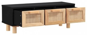 fekete szerelt fa és tömör fenyőfa dohányzóasztal 80x40x30 cm