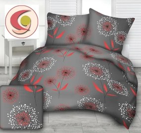 Pitypang piros pamut ágynemű DeLuxe Ágynemű mérete: 140x200 cm, A csomag tartalma: Készletcsomagolás