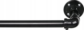 Ipari Függönykarnis Állítható Acél 81-144cm Falra Fekete Loft