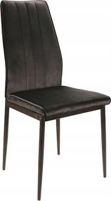 Szék nappaliba, asztalra Atom Velvet fekete, steppelt ülőfelület, velúr