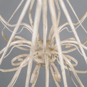 Csillár krém színű, fekete csipeszes búrával 12 cm - Giuseppe